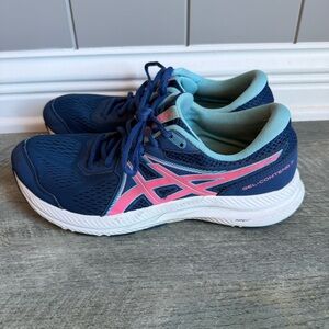 Asics Gel-Contend 7 Blue and Pink Athletic Shoes